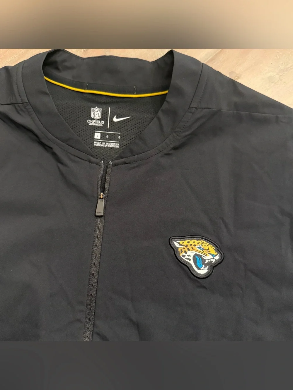 Nike Jacksonville Jaguars Men's Black Coach Pullover zip sides Sz L Preowned